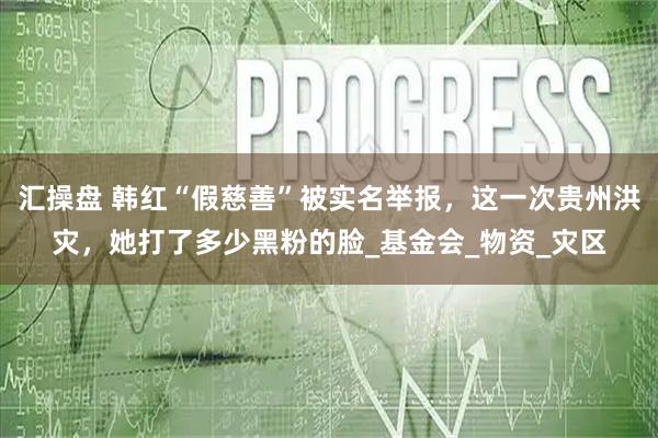 汇操盘 韩红“假慈善”被实名举报，这一次贵州洪灾，她打了多少黑粉的脸_基金会_物资_灾区