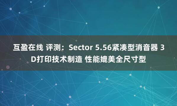 互盈在线 评测：Sector 5.56紧凑型消音器 3D打印技术制造 性能媲美全尺寸型